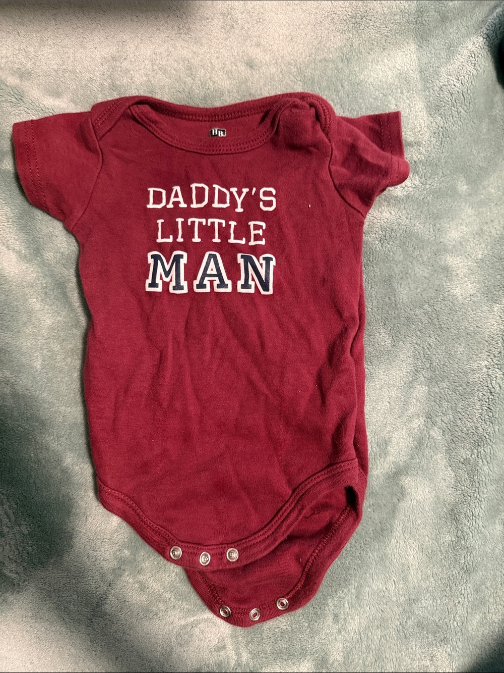 Daddy's Little Man Maroon Baby One-Piece